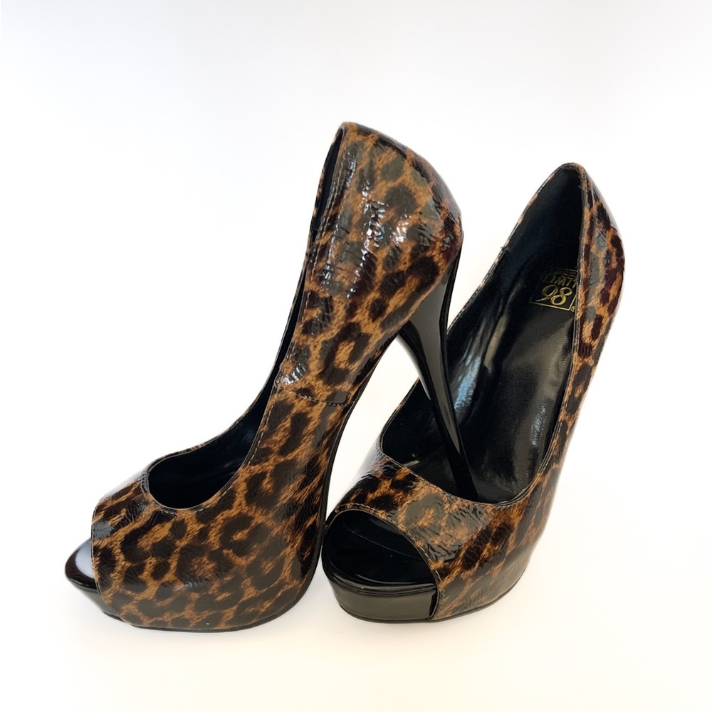 Speed Limit 98 Animal Print Heels Brown Black Leopard Print Pumps Womens Size 10